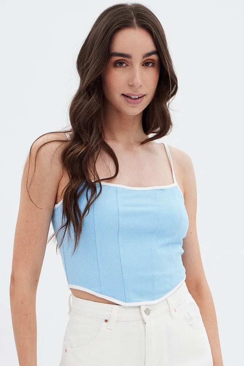 Blue Pinch Scarf Crop Top sold by Ally Fashion product image thumbnail 2