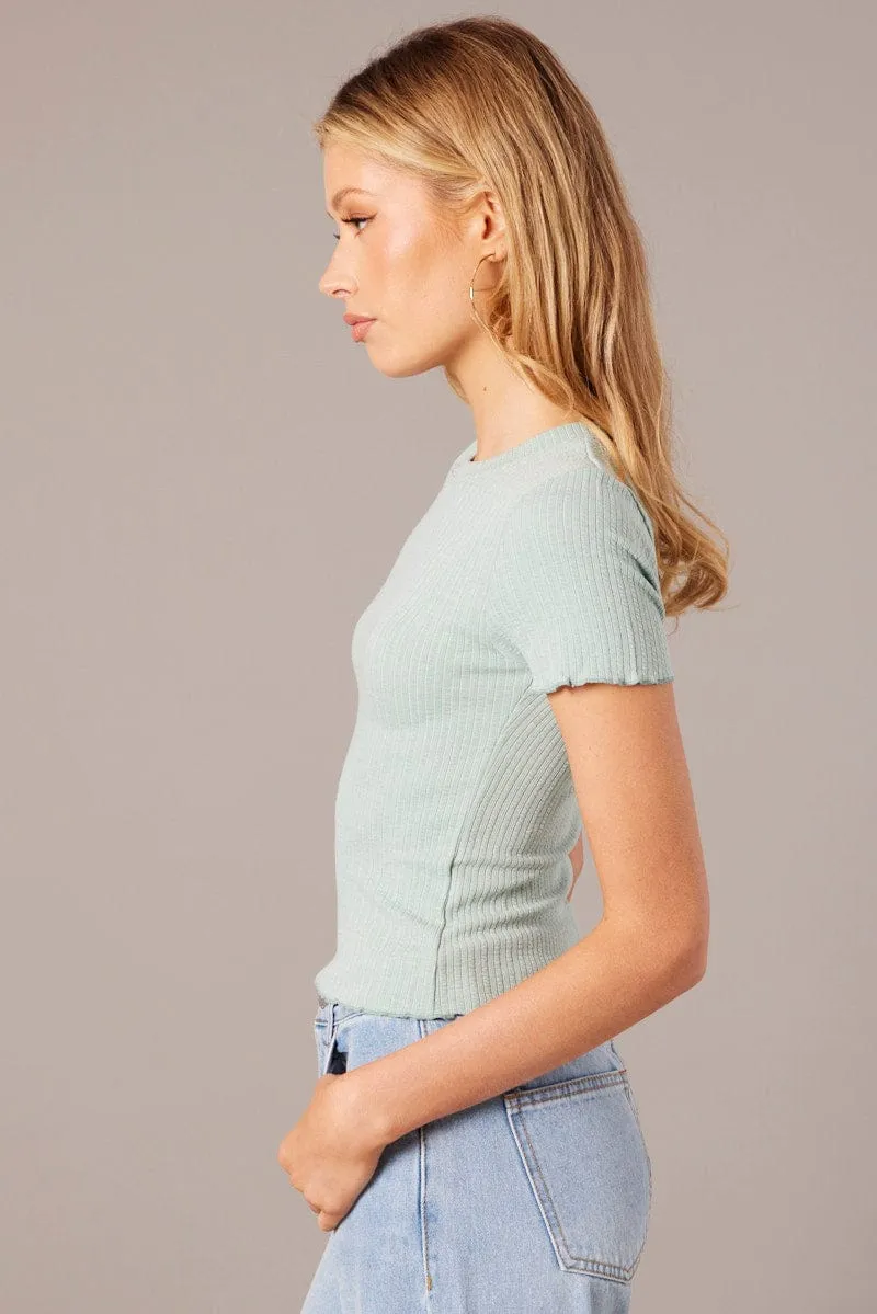 Green T Shirt Short Sleeve Crew Neck sold by Ally Fashion product image thumbnail 4