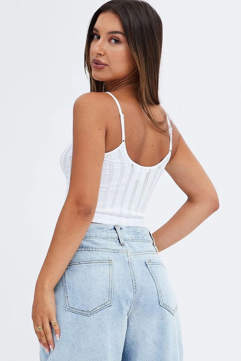 White Singlet Top Seamless sold by Ally Fashion product image thumbnail 5