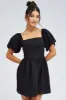 Black Fit and Flare Dress Short Sleeve sold by Ally Fashion