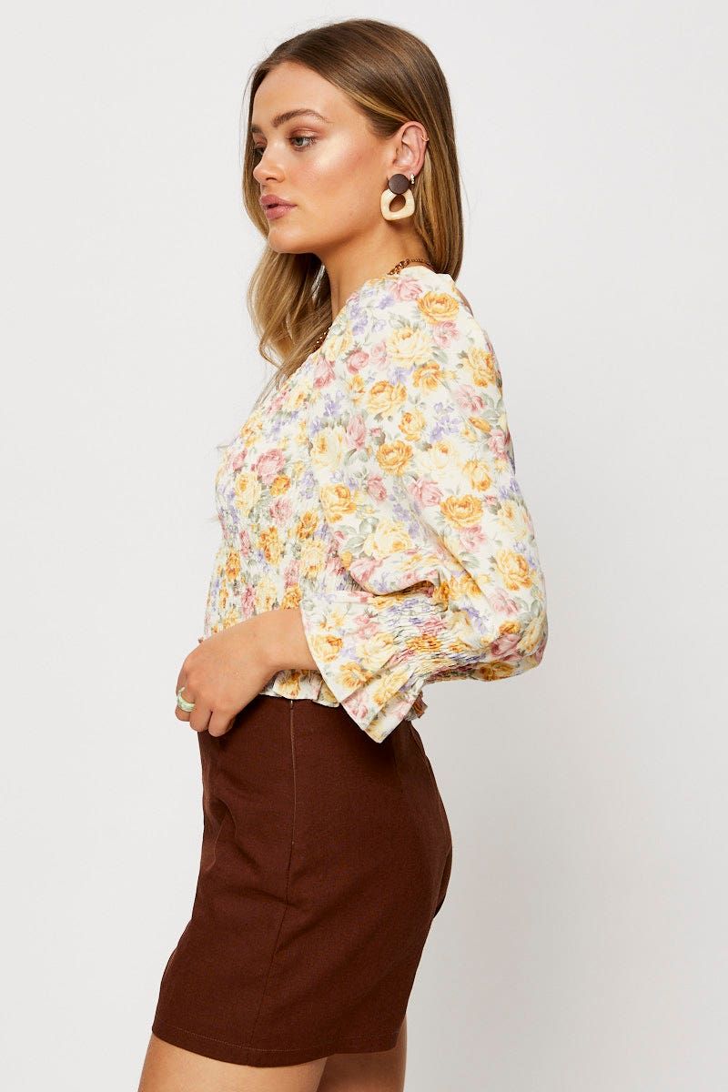 Print Peasant Blouse Long Sleeve sold by Ally Fashion product image thumbnail 3