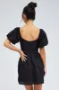 Black Fit and Flare Dress Short Sleeve sold by Ally Fashion