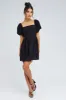 Black Fit and Flare Dress Short Sleeve sold by Ally Fashion