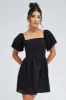 Black Fit and Flare Dress Short Sleeve sold by Ally Fashion