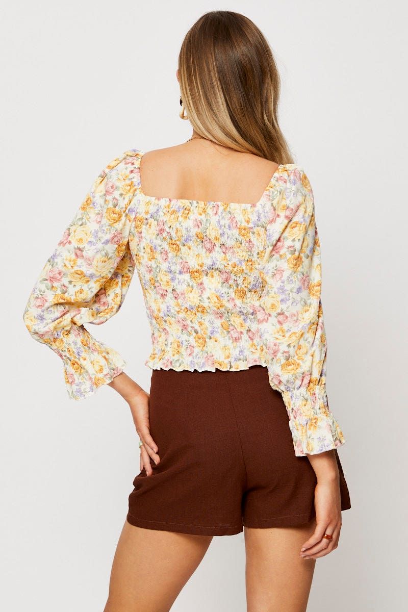 Print Peasant Blouse Long Sleeve sold by Ally Fashion product image thumbnail 4