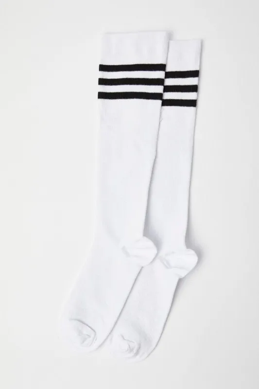 White Stripe Knee High Socks sold by Ally Fashion