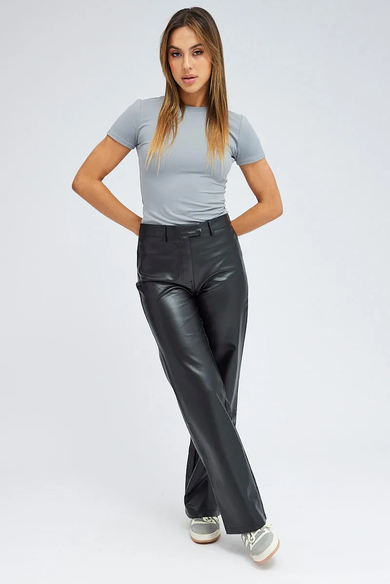 Grey Supersoft Top Short Sleeve Round Neck sold by Ally Fashion product image thumbnail 2