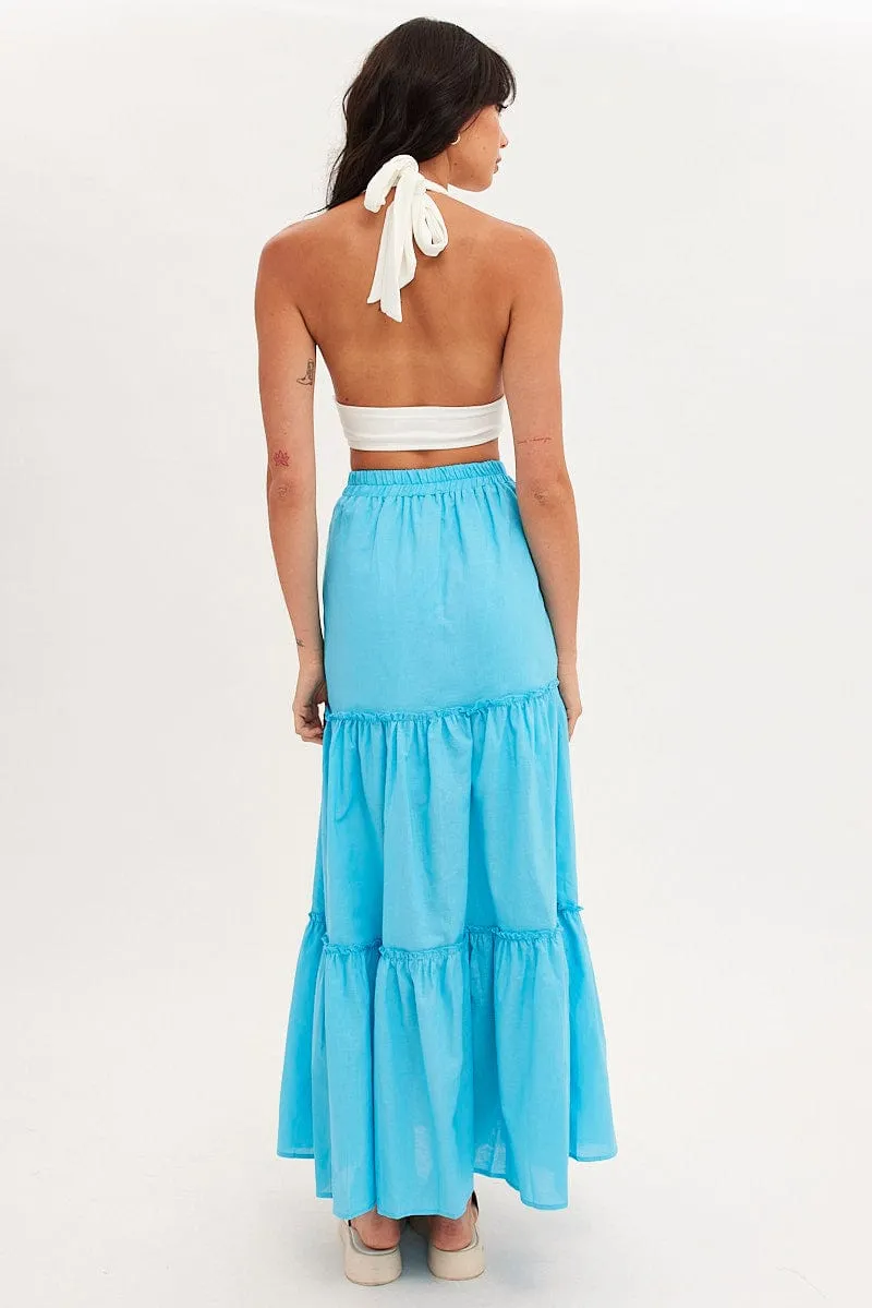 Blue Maxi Skirt Tiered sold by Ally Fashion product image thumbnail 5