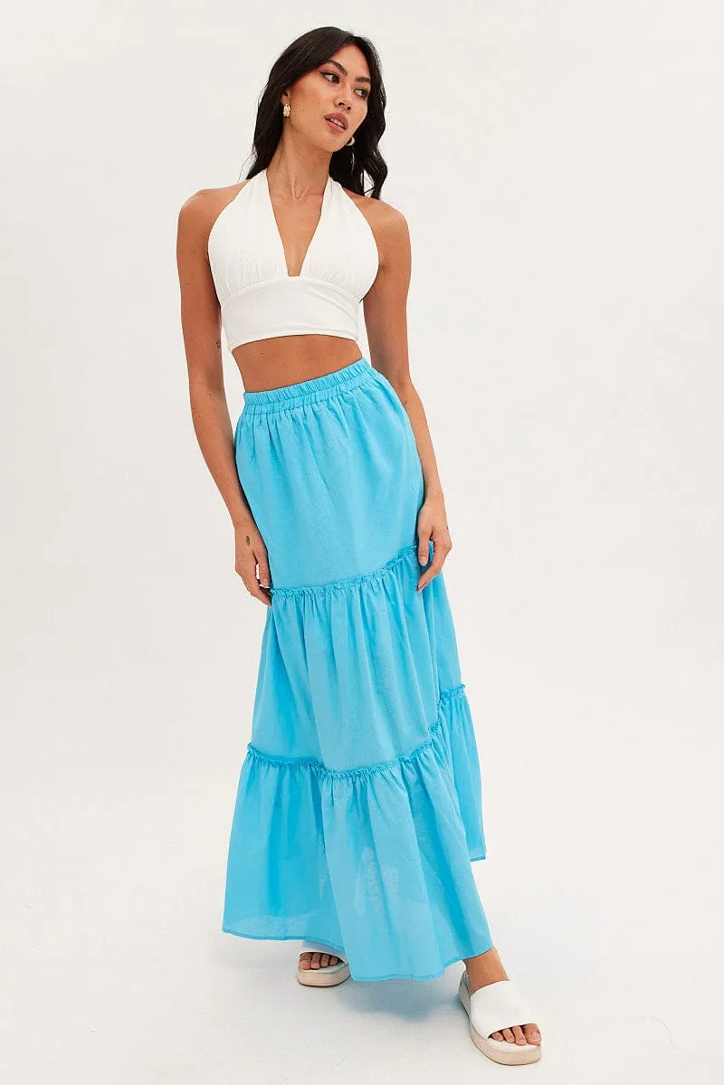 Blue Maxi Skirt Tiered sold by Ally Fashion product image thumbnail 3