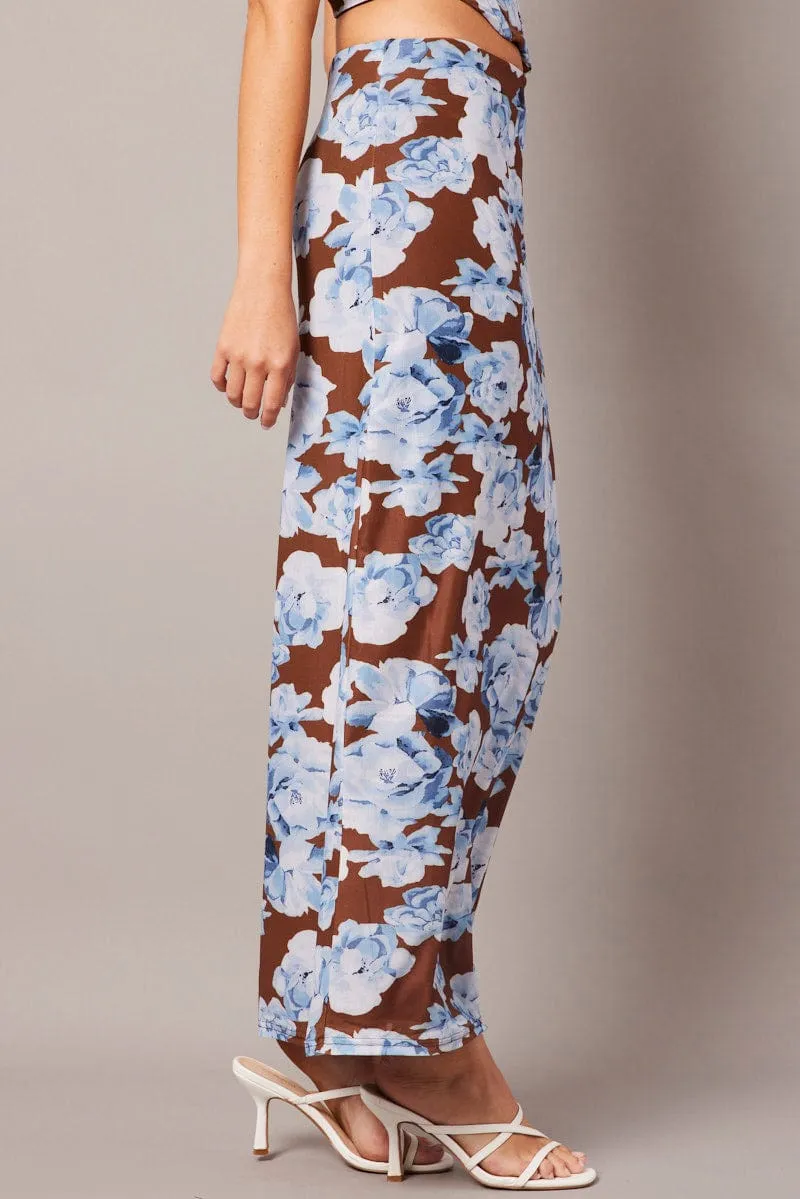 Multi Floral Maxi Skirt High Rise Mesh sold by Ally Fashion product image thumbnail 4