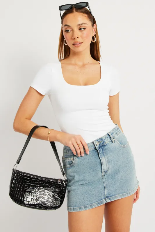 White Supersoft Top Short Sleeve sold by Ally Fashion