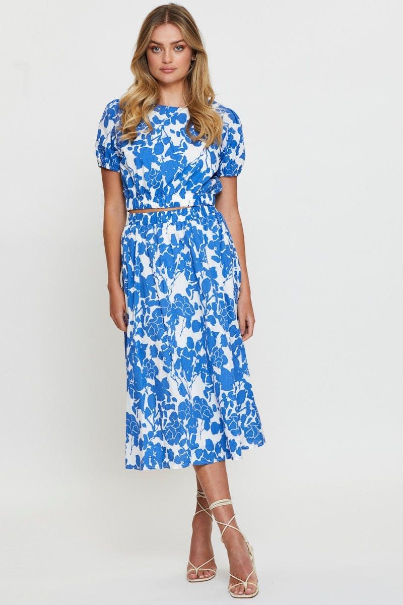 Print Midi Skirt High Rise sold by Ally Fashion