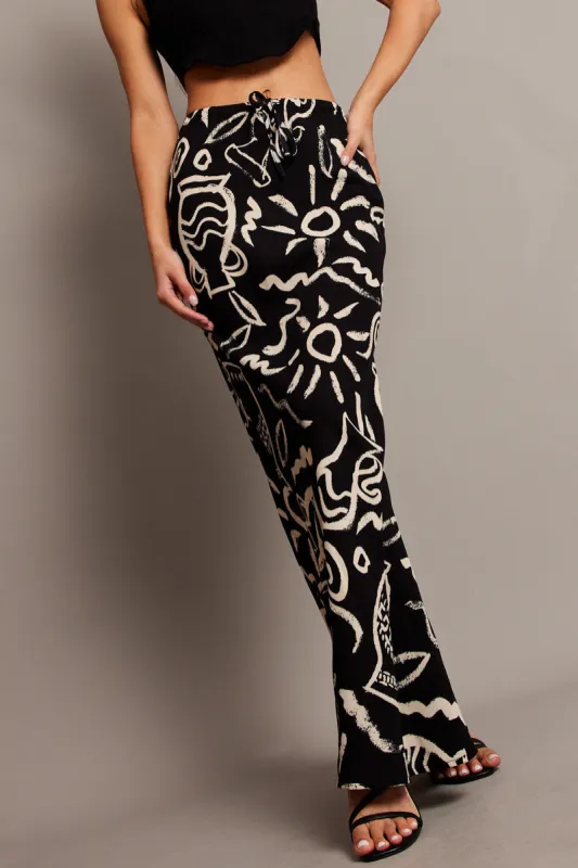 Black Abstract Slip Skirt sold by Ally Fashion