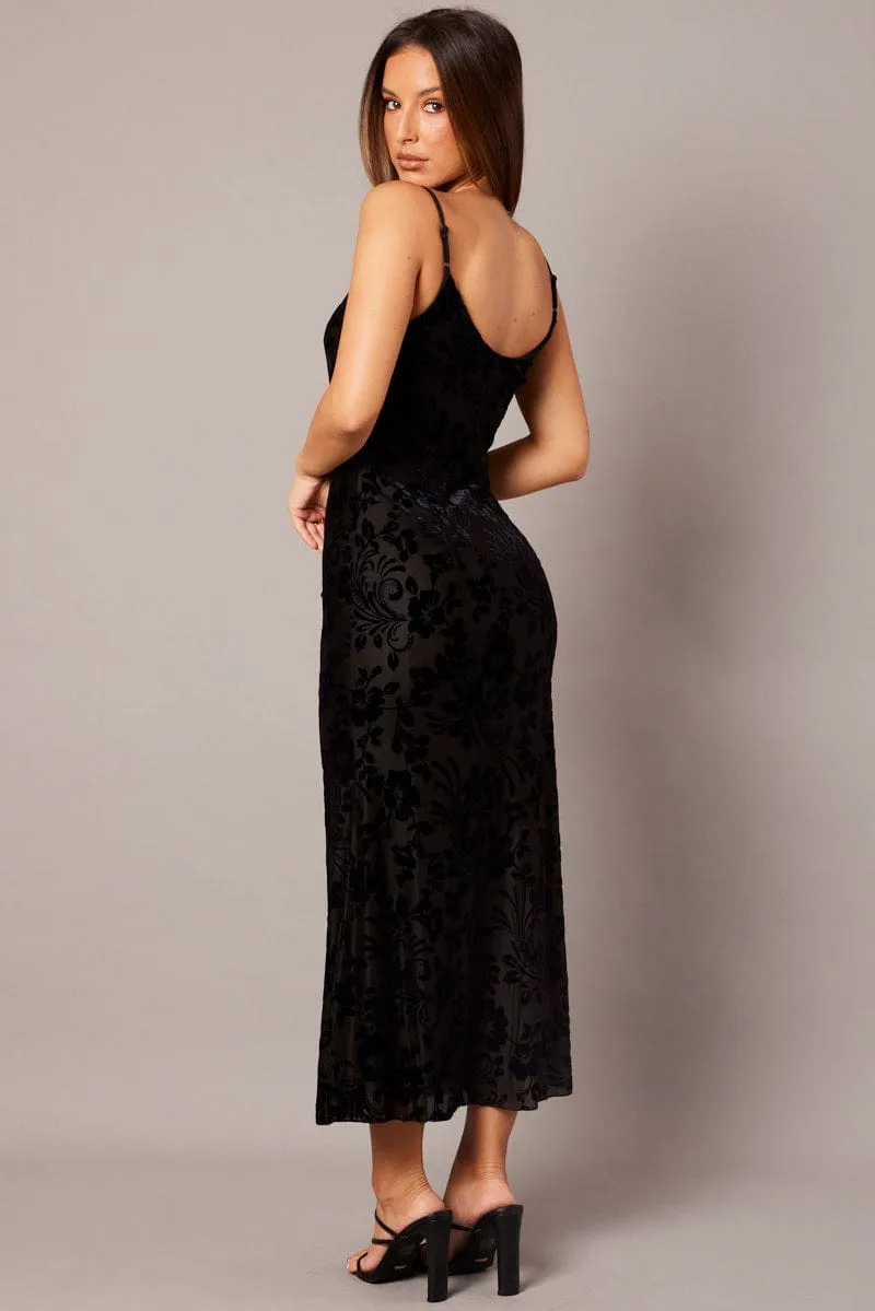 Black Maxi Dress Sleeveless Scoop Neck Burn Out sold by Ally Fashion product image thumbnail 5