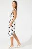 Black Polka Dot Midi Dress Plunge Ruffle Shoulder Oversized Polka sold by Ally Fashion