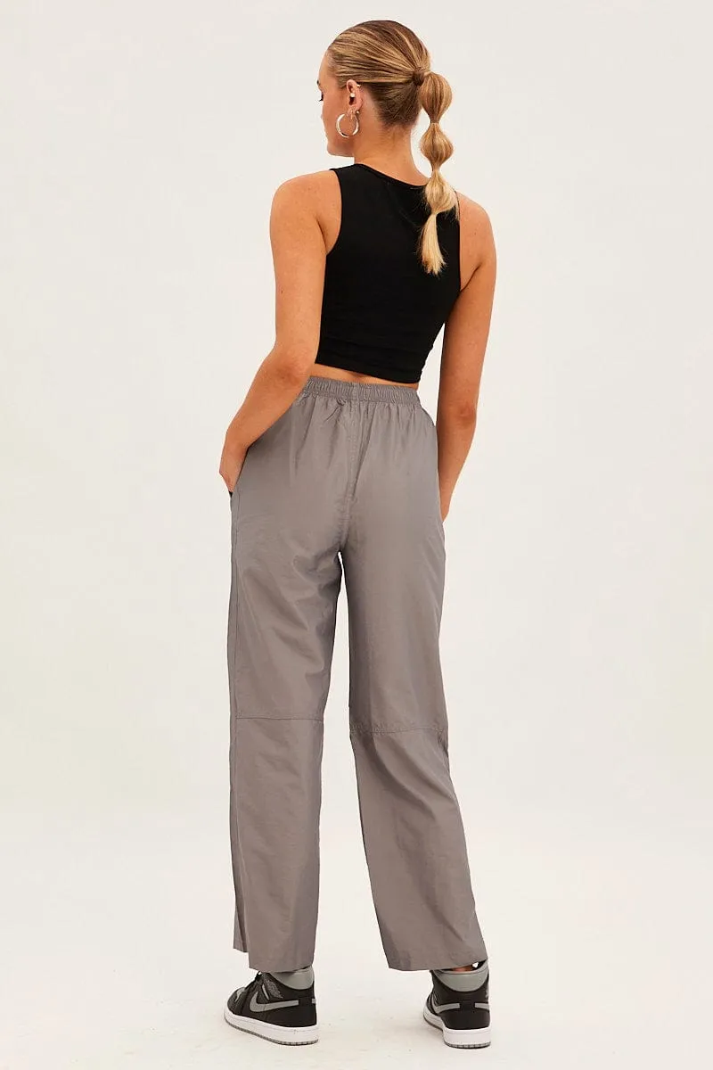 Grey Cargo Parachute Pants sold by Ally Fashion product image thumbnail 5