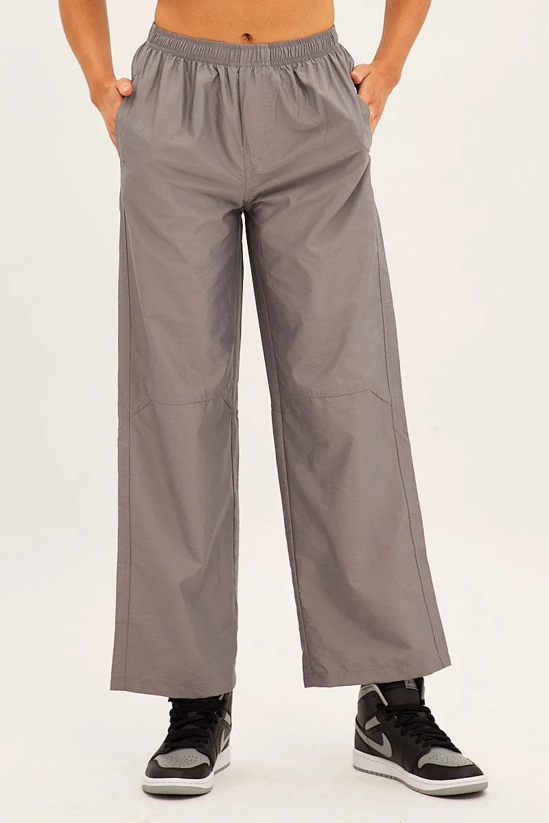 Grey Cargo Parachute Pants sold by Ally Fashion product image thumbnail 2