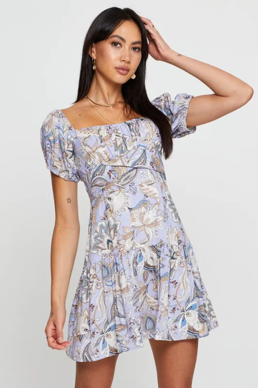 Print Mini Dress Short Sleeve sold by Ally Fashion