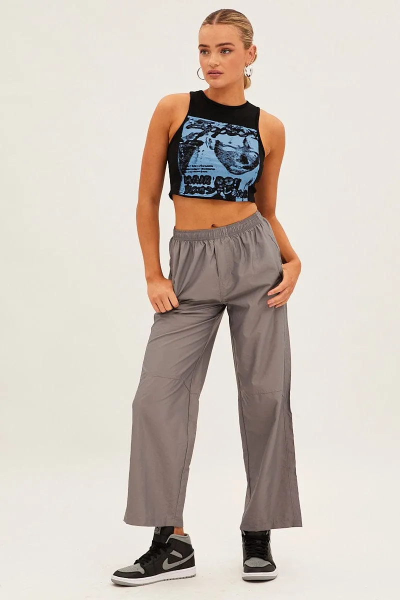 Grey Cargo Parachute Pants sold by Ally Fashion product image thumbnail 3