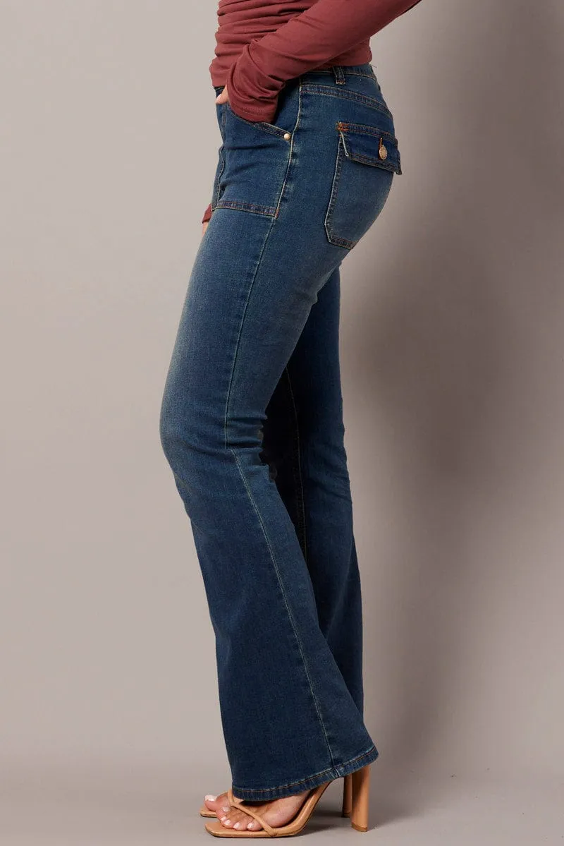 Denim Flare Jean Low Rise sold by Ally Fashion product image thumbnail 4