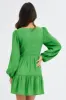 Green Fit And Flare Dress Long Sleeve Mini sold by Ally Fashion