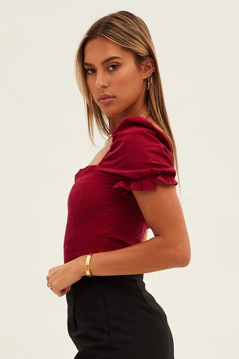 Purple Puff Sleeve Bodysuit Cotton sold by Ally Fashion product image thumbnail 4