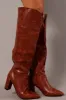 Brown Heeled Knee High Boots sold by Ally Fashion
