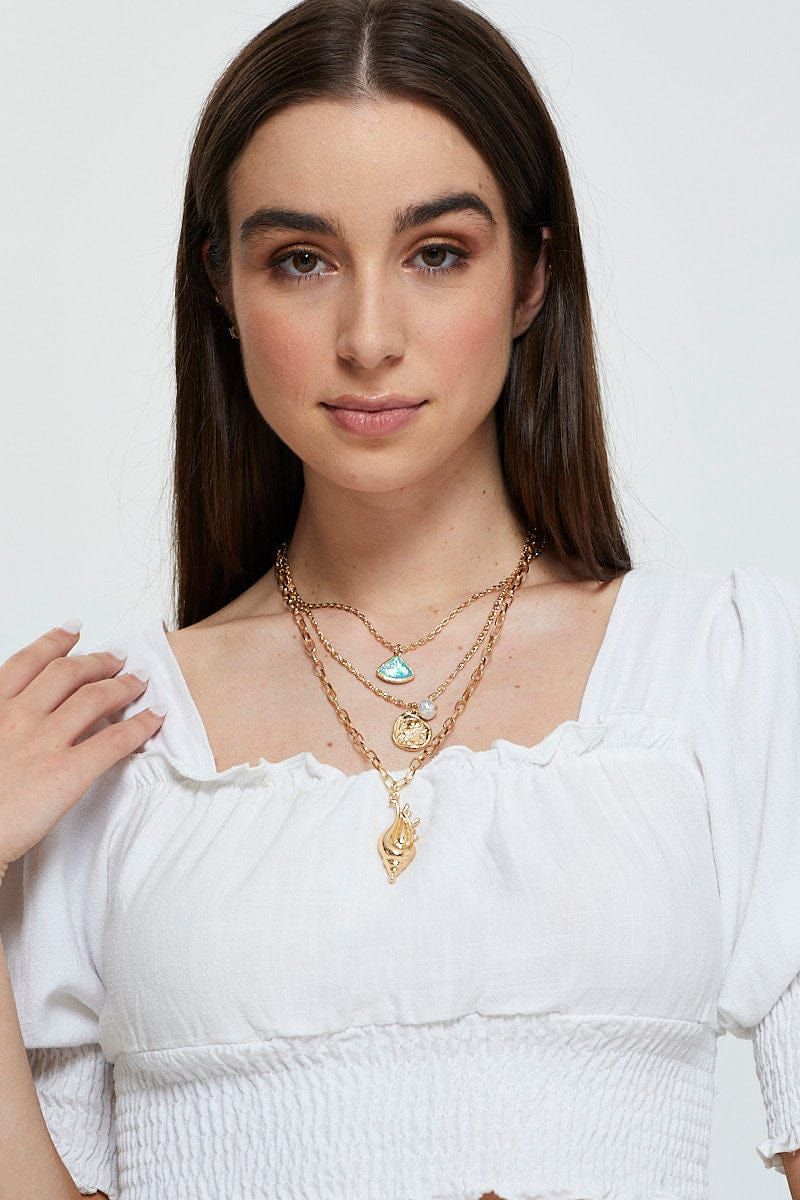 Blue Charm Layered Necklace sold by Ally Fashion