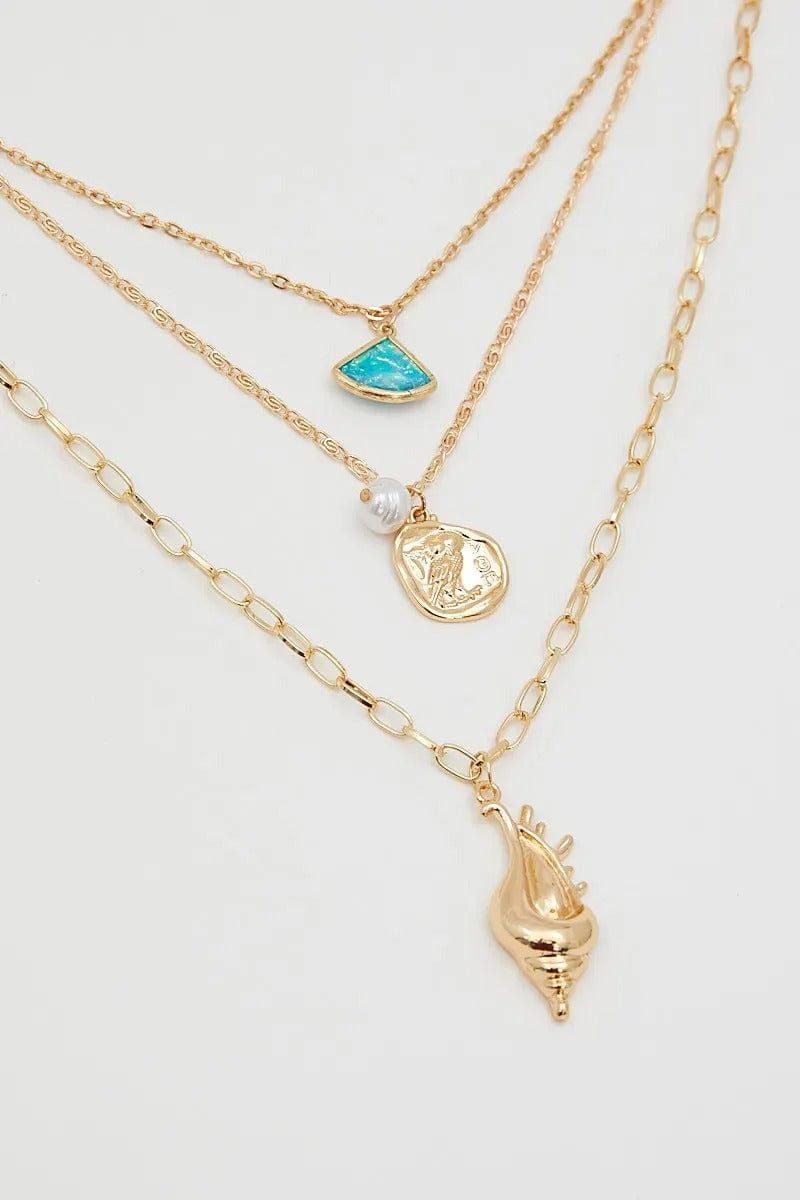 Blue Charm Layered Necklace sold by Ally Fashion product image thumbnail 2