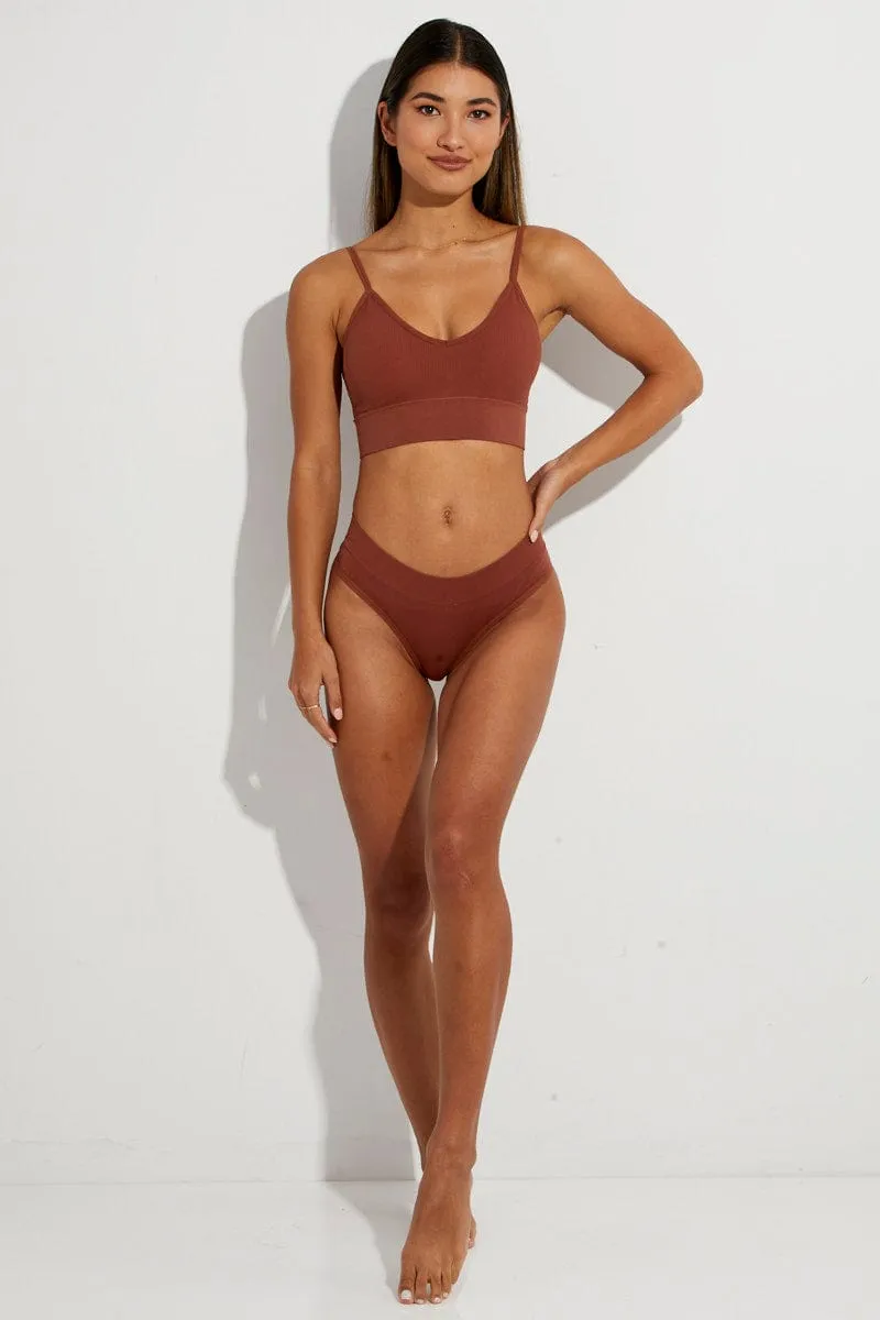 Brown Seamless Lingerie Set sold by Ally Fashion product image thumbnail 2
