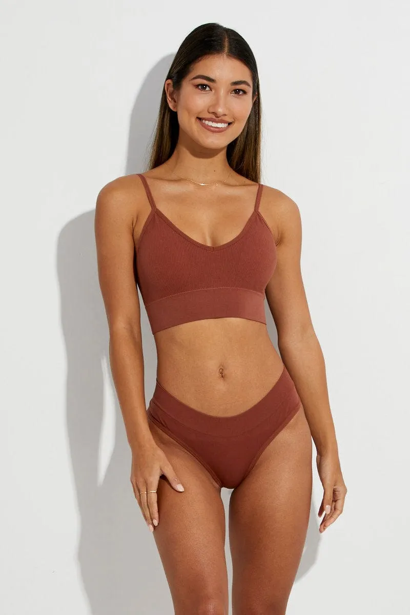 Brown Seamless Lingerie Set sold by Ally Fashion product image thumbnail 3
