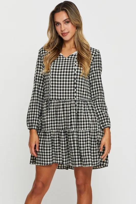 Check Mini Dress Long Sleeve sold by Ally Fashion
