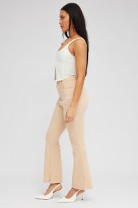 Beige Straight Fit Pants High Rise sold by Ally Fashion