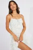 White Ditsy Fit and Flare Dress Sleeveless sold by Ally Fashion