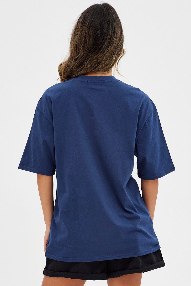 Blue Graphic Tee Short Sleeve Round Neck San Diego sold by Ally Fashion product image thumbnail 5