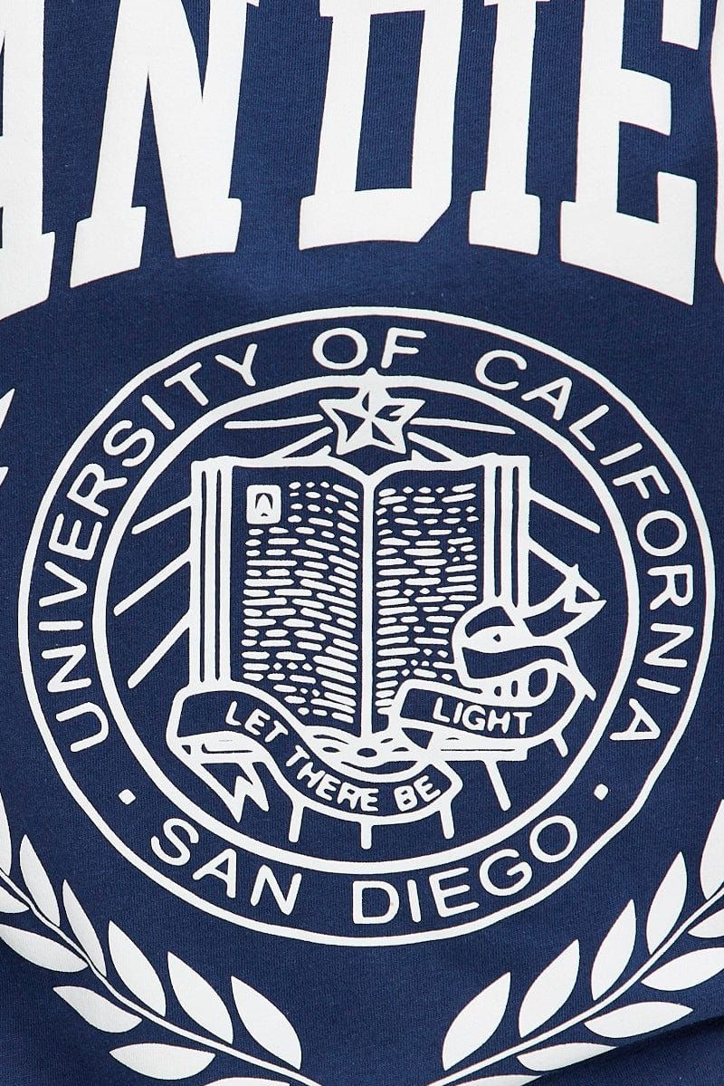 Blue Graphic Tee Short Sleeve Round Neck San Diego sold by Ally Fashion product image thumbnail 6