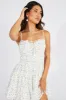 White Ditsy Fit and Flare Dress Sleeveless sold by Ally Fashion