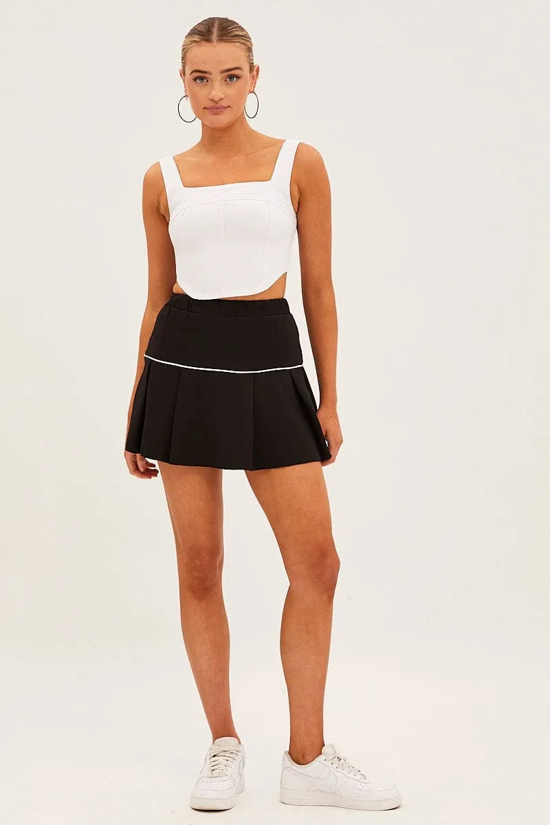 Black Pleated Tennis Mini Skort Skirt sold by Ally Fashion product image thumbnail 3
