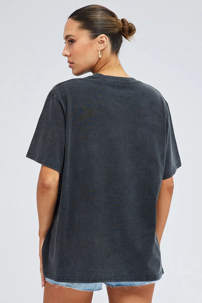Grey Graphic Tee Short Sleeve Round Neck sold by Ally Fashion product image thumbnail 5
