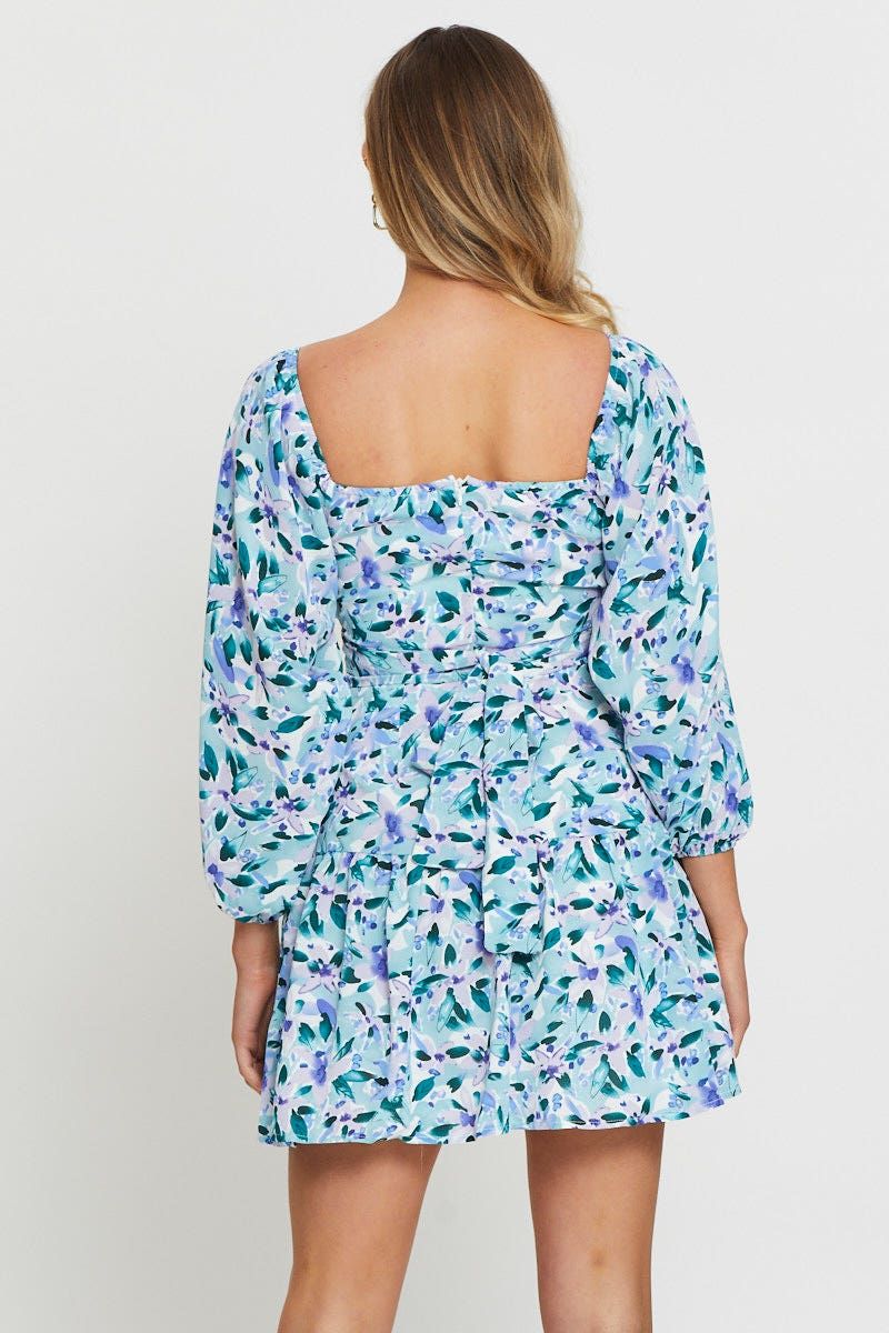 Print Mini Dress Square Neck sold by Ally Fashion product image thumbnail 5