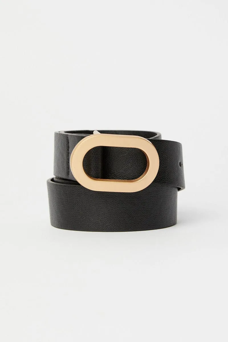 Black Oval Buckle Belts sold by Ally Fashion