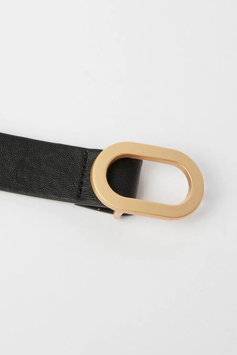 Black Oval Buckle Belts sold by Ally Fashion product image thumbnail 2
