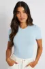 Blue Bodysuit Short Sleeve Crew Neck Supersoft sold by Ally Fashion