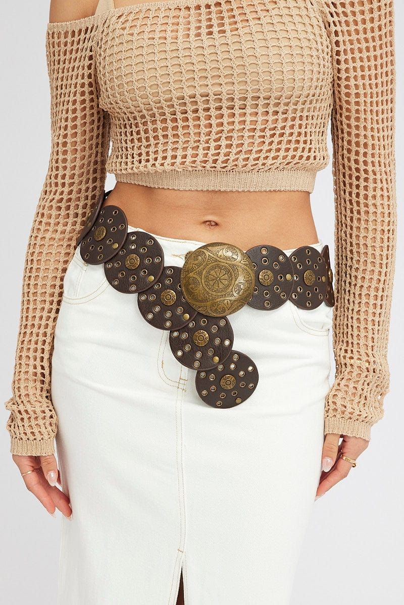 Brown Disc Belt sold by Ally Fashion product image thumbnail 3