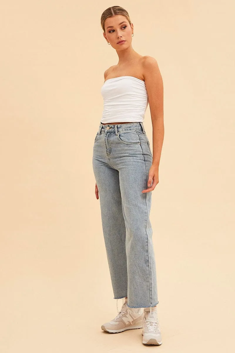 White Essential Ruched Crop Bandeau sold by Ally Fashion product image thumbnail 2