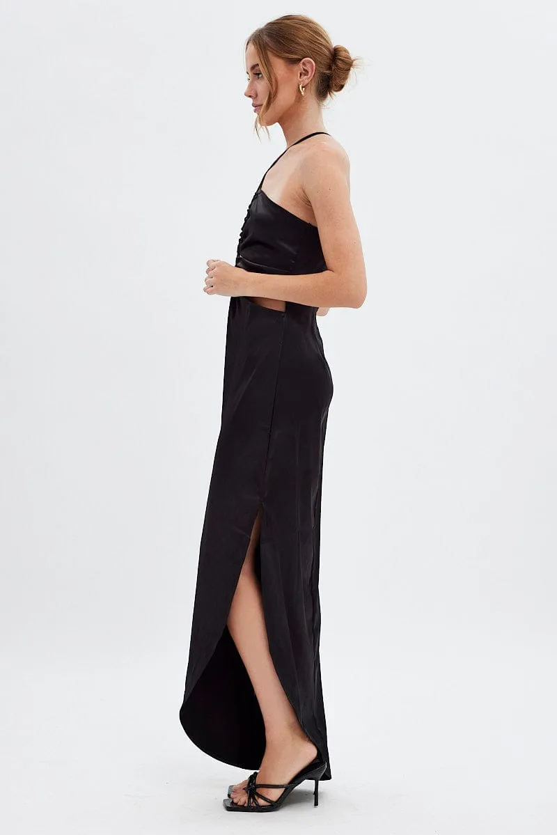Black Maxi Dress Side Slip sold by Ally Fashion product image thumbnail 4