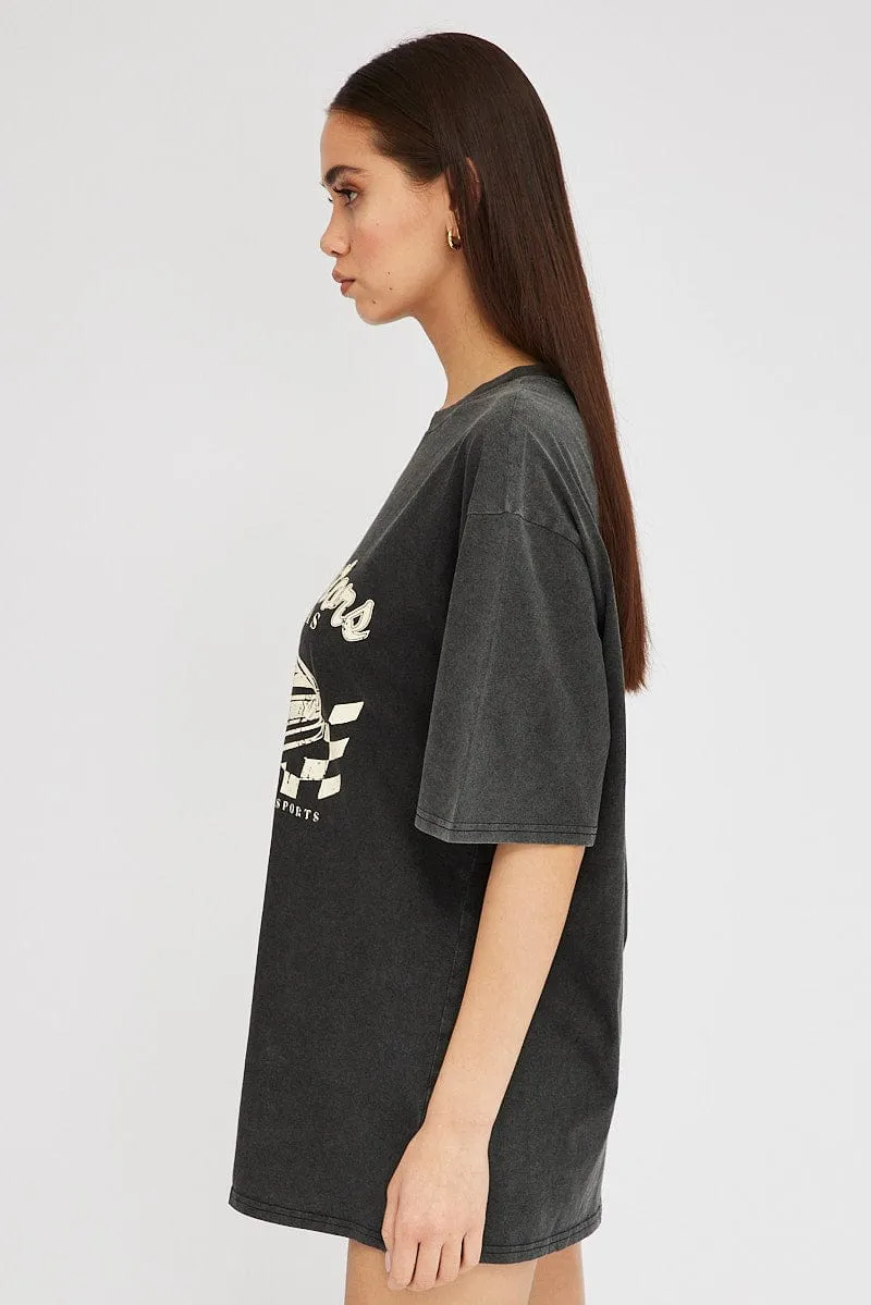 Grey Graphic Tee Short Sleeve sold by Ally Fashion product image thumbnail 4