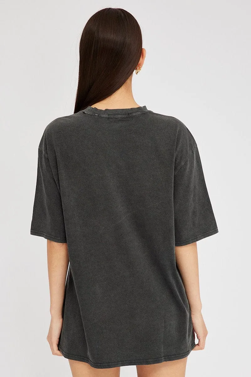 Grey Graphic Tee Short Sleeve sold by Ally Fashion product image thumbnail 5