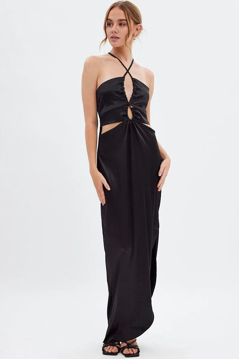 Black Maxi Dress Side Slip sold by Ally Fashion product image thumbnail 3