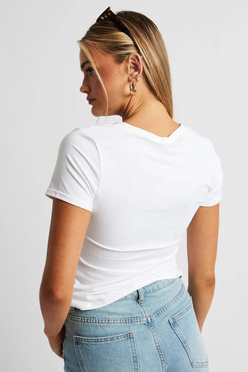 White Supersoft Top Short Sleeve sold by Ally Fashion product image thumbnail 5